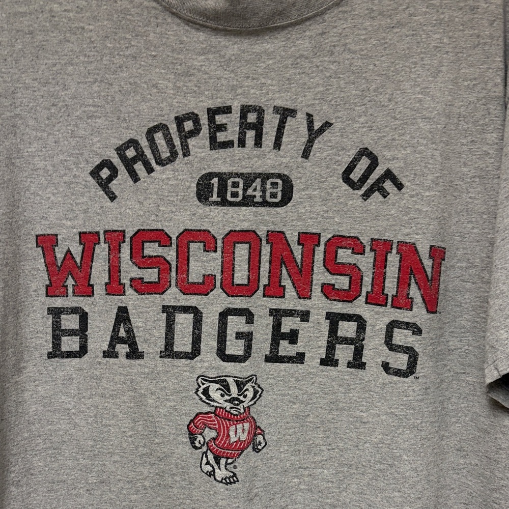 Soffe Gray Wisconsin Badgers Tee - Picture 10 of 13
